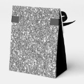 Silver Glitter Monogram Naam Script 30e verjaardag Bedankdoosjes (Achterkant)