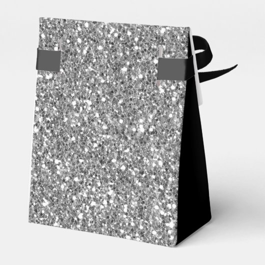 Silver Glitter Monogram Naam Script 30e verjaardag Bedankdoosjes (Achterkant)