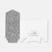 Silver Glitter Monogram Naam Script 30e verjaardag Bedankdoosjes (Uitgevouwen)
