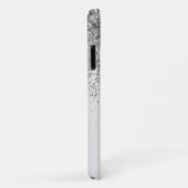 Silver Glitter Monogram Name Luxury Girly Case-Mate iPhone Case (Achterkant/rechts)