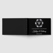 Silver Glitter Monogram Poker Chip Casino Wedding Gastenboek (Volledig)