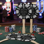 Silver Glitter Monogram Poker Chip Casino Wedding Handwaaier