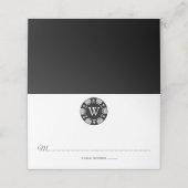Silver Glitter Monogram Poker Chip Casino Wedding Plaatskaartje (Buitenkant ongevouwen)
