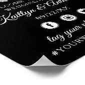 Silver Glitter Monogram Poker Chip Casino Wedding Poster (Hoek)