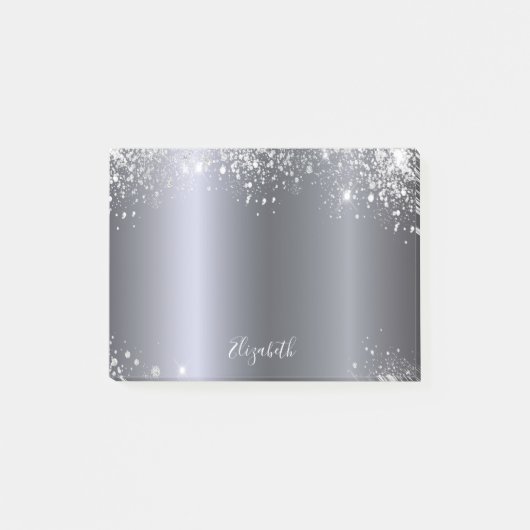 Silver glitter-monogram post-it® notes (Voorkant)