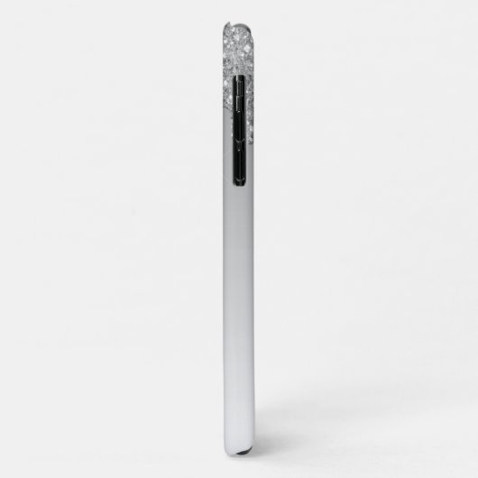 Silver Glitter Monogram Sparkles Glam Girly Case-Mate iPhone Case (Achterkant/links)