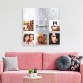 Silver glitter-monogram voor fotocollage canvas afdruk (Insitu (Woonkamer))