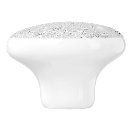 Silver glitter-naam elegant glamoureus keramische knop (Zijkant)