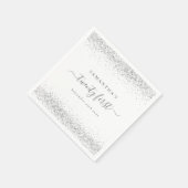 Silver Glitter Name Date 21th First Party Servet (Hoek)