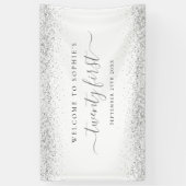 Silver Glitter Name Date Welkom bij 20 eersten Spandoek (Verticaal)