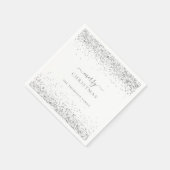 Silver Glitter Name White Merry Kerstry Servet (Hoek)