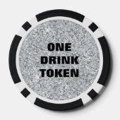 Silver Glitter Namen Datum Bruiloft Drink Token (Achterkant)