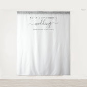 Silver Glitter Names Weddenschap Achtergrond Wandkleed (Voorkant)