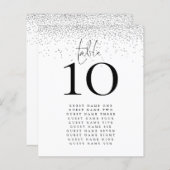 Silver Glitter Names Weddenschap Table Number (Voorkant / Achterkant)