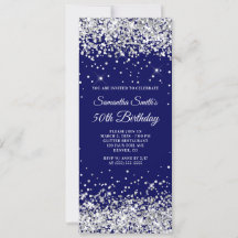 Silver Glitter Navy 50th Birthday