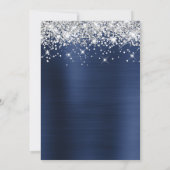 Silver Glitter Navy Blue Bold 21st Birthday Kaart (Achterkant)