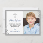 Silver Glitter Navy Blue Community Hartelijk dank Bedankkaart (Voorkant)