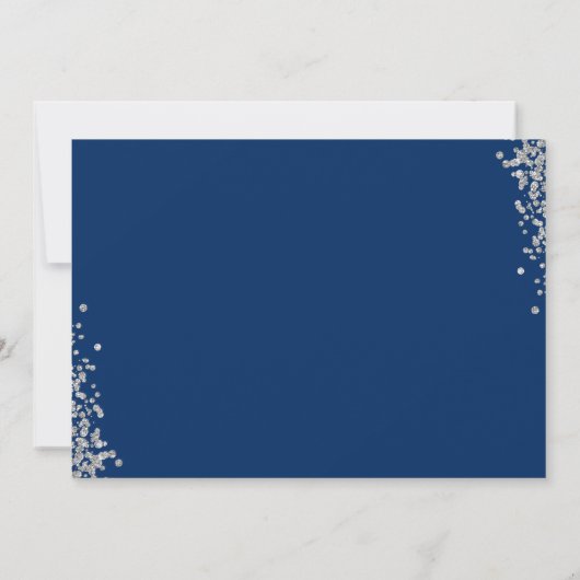 Silver Glitter Navy Blue Community Hartelijk dank Bedankkaart (Achterkant)