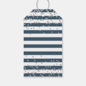 Silver Glitter Navy Blue First Heilige Communie Cadeaulabel (Achterkant)
