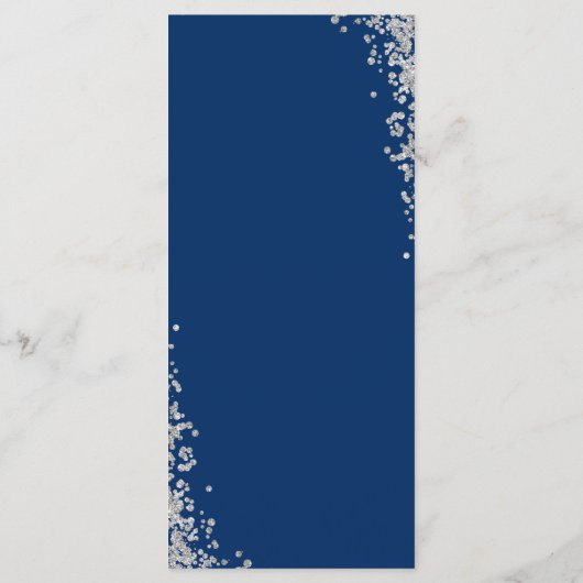 Silver Glitter Navy Blue First Menu (Achterkant)