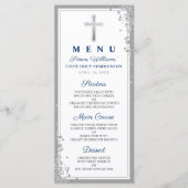 Silver Glitter Navy Blue First Menu (Voorkant)