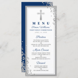 Silver Glitter Navy Blue First Menu