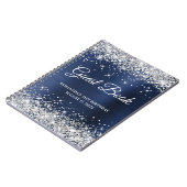 Silver Glitter Navy Folie 21st Birthday Guestbook Notitieboek (Linkerzijde)