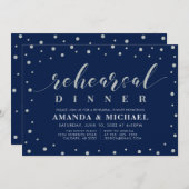 Silver Glitter & Navy | Weddenschap-repetitie voor Kaart (Voorkant / Achterkant)