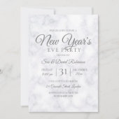 Silver Glitter New Years Eve Party Marble Kaart (Voorkant)