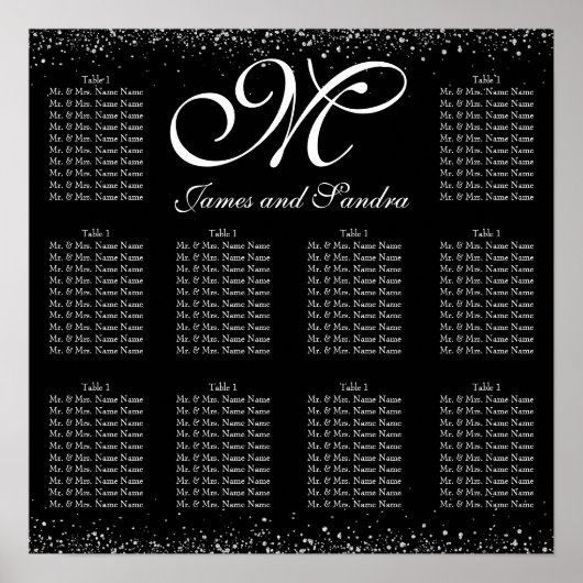 Silver Glitter Night Sky Poster (Voorkant)