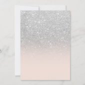 Silver glitter ombre blush roze script verloving kaart (Achterkant)