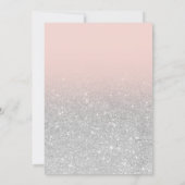 Silver glitter ombre blush roze Sweet 16 Kaart (Achterkant)