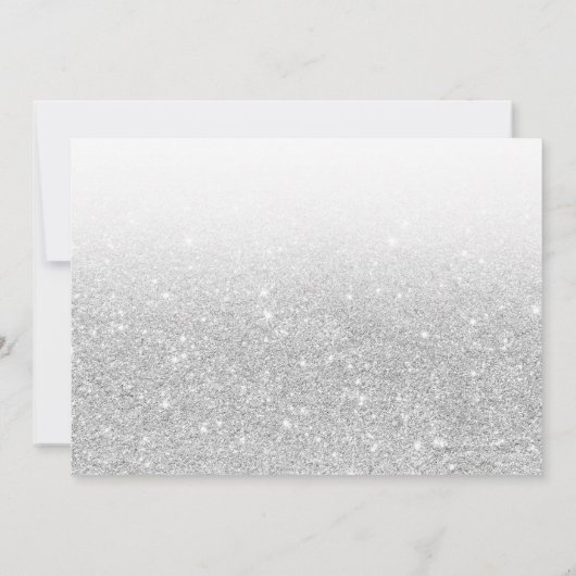 Silver glitter ombre chic modern Sweet 16 Kaart (Achterkant)