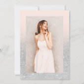 Silver glitter ombre chic script roze Sweet 16 Kaart (Achterkant)