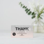 Silver glitter ombre cool logo orde dank u visitekaartje (Staand voorkant)