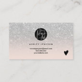 Silver glitter ombre cool logo orde dank u visitekaartje (Achterkant)