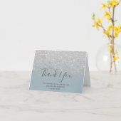 Silver glitter ombre dusty blue bedankt je kaart (Gele Bloem)