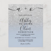 Silver glitter ombre dusty blue budget bruiloft (Voorkant)