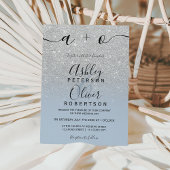 Silver glitter ombre dusty blue budget bruiloft