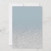 Silver glitter ombre dusty blue script bruiloft kaart (Achterkant)