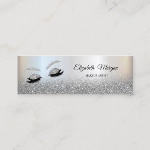 Silver Glitter Ombre Elegant Faux Lashes Mini Visitekaartje