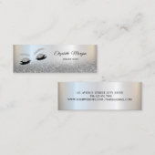 Silver Glitter Ombre Elegant Faux Lashes Mini Visitekaartje (Voorkant / Achterkant)