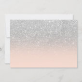 Silver glitter ombre floral roze foto Sweet 16 Kaart (Achterkant)