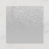 Silver glitter ombre gray bedankt voor je bruiloft vierkante visitekaartje (Achterkant)