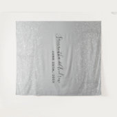 Silver glitter ombre grijs trouwachtergrond wandkleed (Voorkant (horizontaal))