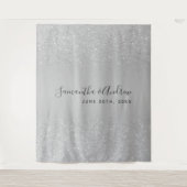 Silver glitter ombre grijs trouwachtergrond wandkleed (Voorkant)