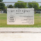 Silver glitter ombre logo blush roze We zijn open Spandoek (Insitu)