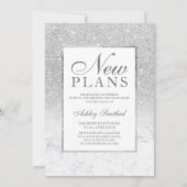 Silver glitter ombre marble stelt nieuwe plannen u kaart (Voorkant)