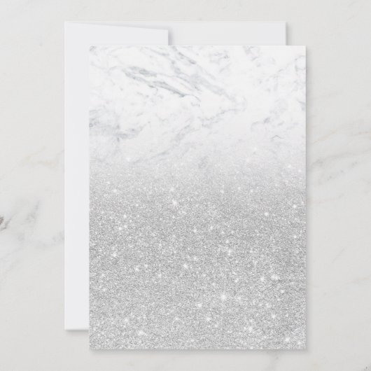Silver glitter ombre marble stelt nieuwe plannen u kaart (Achterkant)
