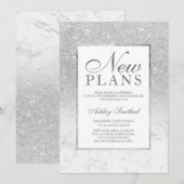 Silver glitter ombre marble stelt nieuwe plannen u kaart (Voorkant / Achterkant)